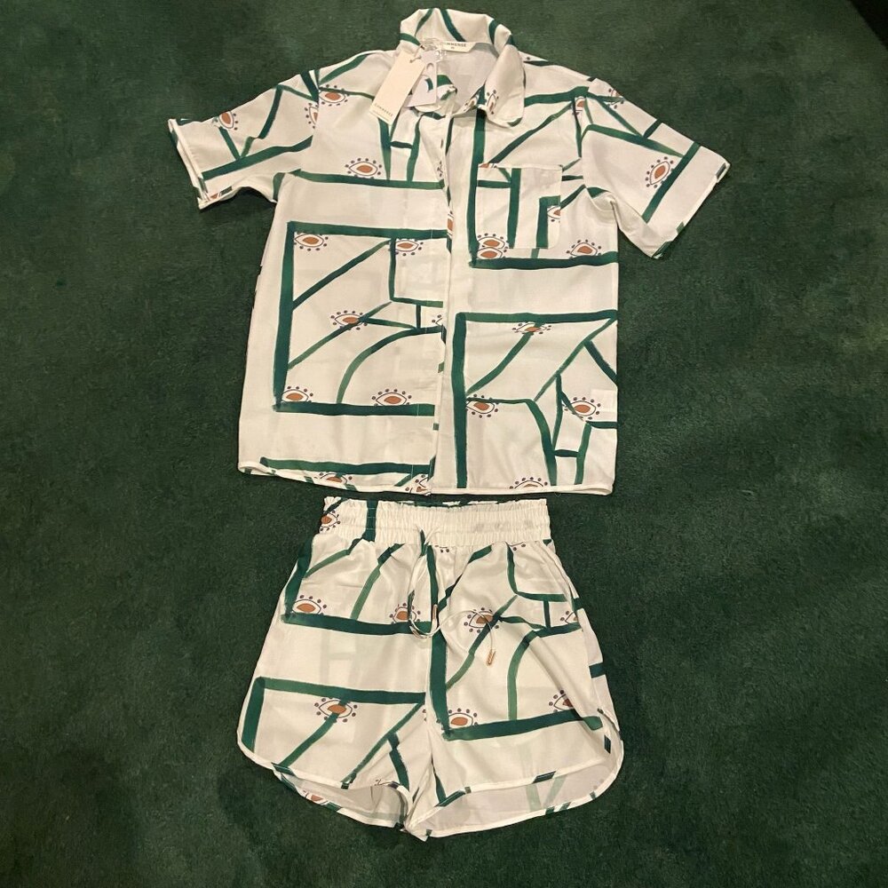 NWOT Commense Printed Linen Two-Piece Set | Sz XS - Picture 6 of 12